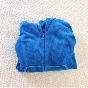 Juicy Velour Blue Zip Hoodie Size Large